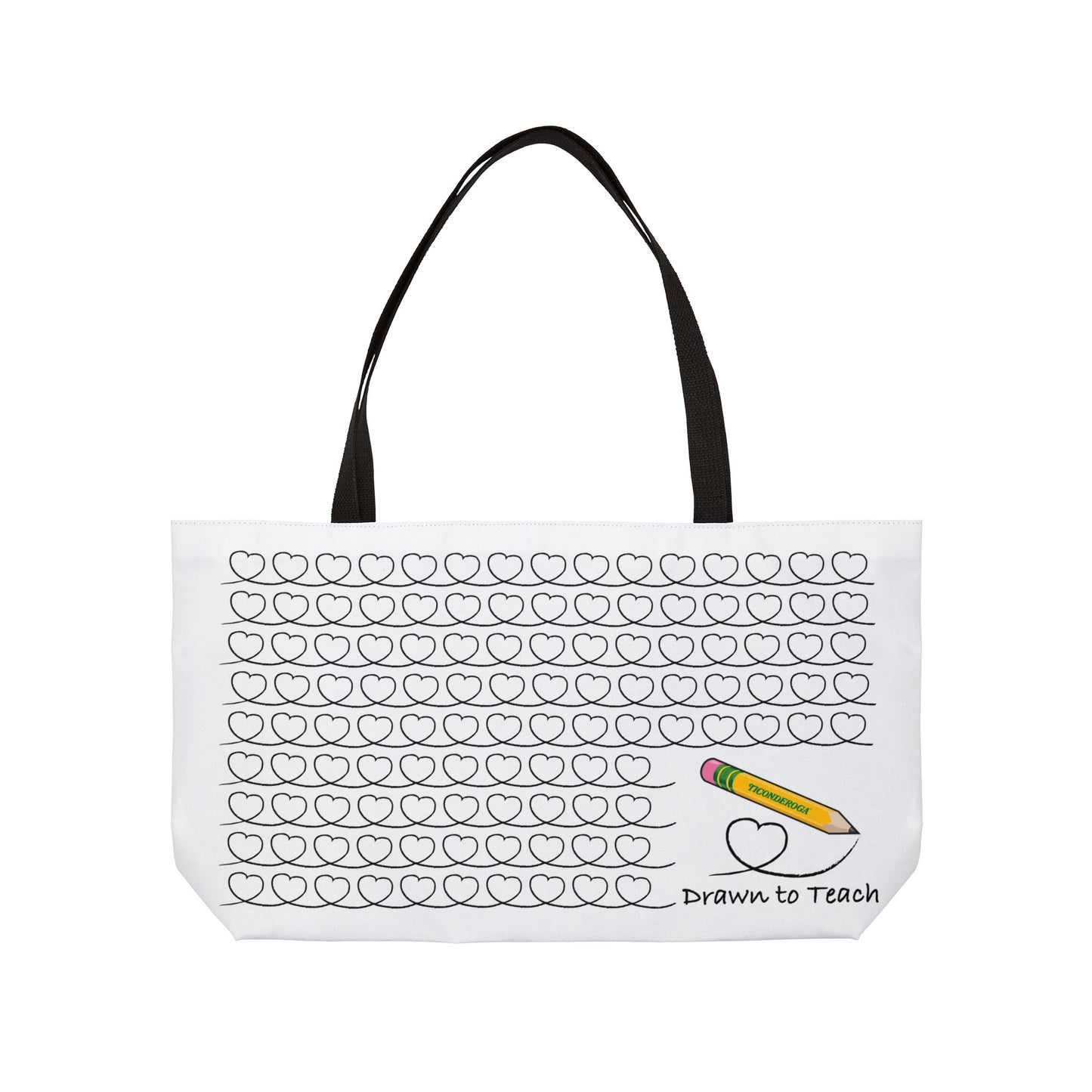 Drawn to Teach Lined Weekender Tote Bag 24" x 13"