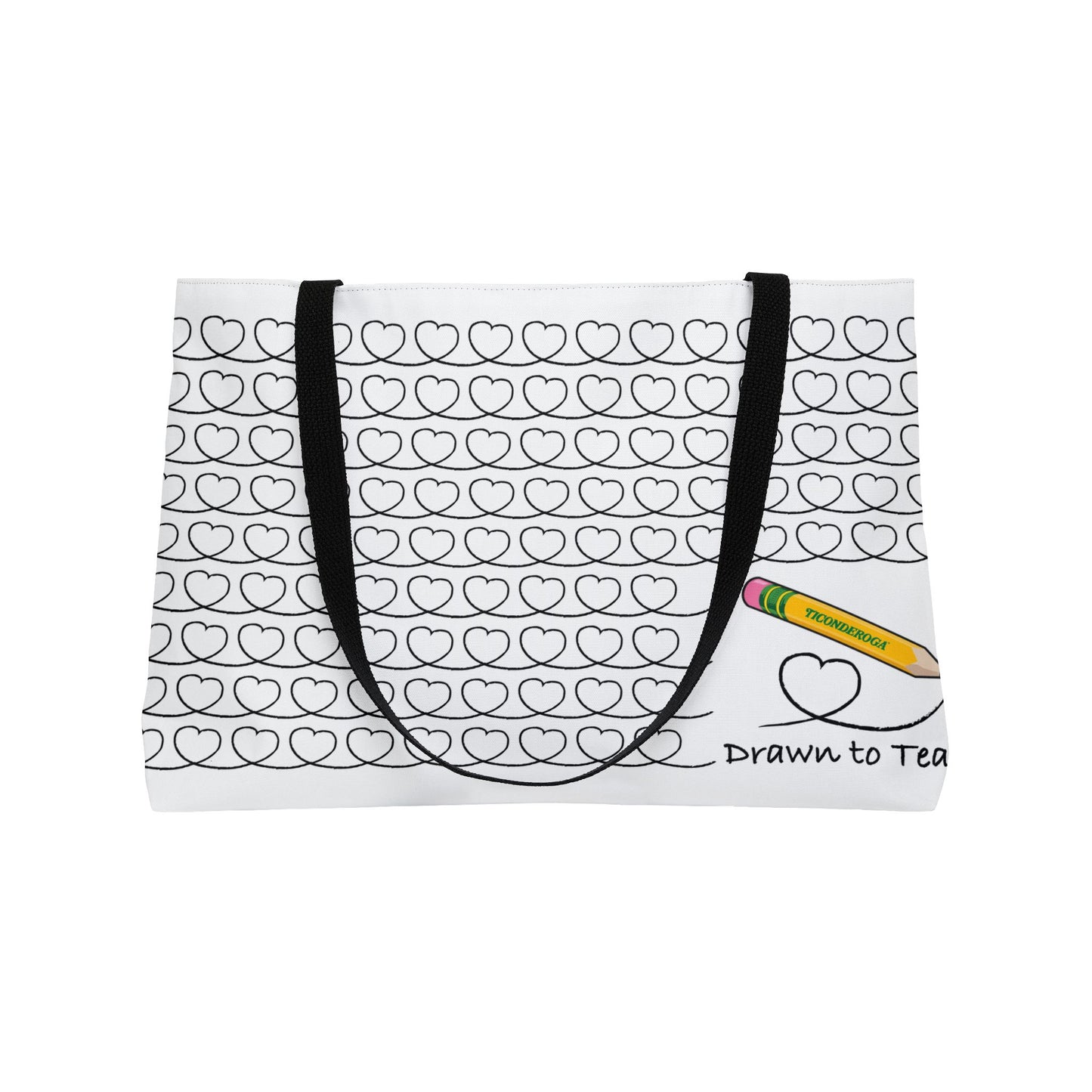 Drawn to Teach Lined Weekender Tote Bag 24" x 13"